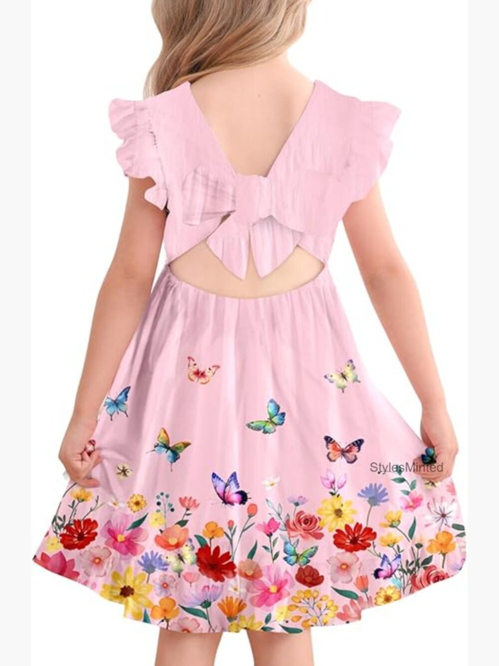 Toddler Ruffle Tie Back Sundress Party Dress